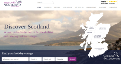 discover scotland website. agency client. self-catering agency
